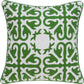 20" X 7" X 20" Traditional Green And White Accent Pillow Cover With Poly Insert