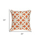 20" X 7" X 20" Transitional Orange Pillow Cover With Poly Insert