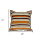 20" Beige Brown And Orange Striped Cotton Blend Throw Pillow