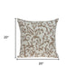 20" Beige Cotton Throw Pillow Cover