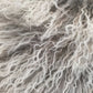 17" Grey Genuine Tibetan Lamb Fur Pillow With Microsuede Backing