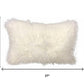 17" Bright White Genuine Tibetan Lamb Fur Pillow With Microsuede Backing