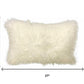 20" Creamy Genuine Tibetan Lamb Fur Pillow With Microsuede Backing