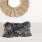 17" Black Genuine Tibetan Lamb Fur Pillow With Microsuede Backing