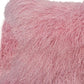 15" X 25" Pink Lambswool Down Lumbar Throw Pillow