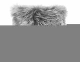 20" Grey Genuine Tibetan Lamb Fur Pillow With Microsuede Backing