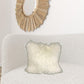 20" Creamy White Genuine Tibetan Lamb Fur Pillow With Microsuede Backing