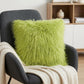 20" Lime Green Genuine Tibetan Lamb Fur Pillow With Microsuede Backing