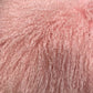 24" Pink Genuine Tibetan Lamb Fur Pillow With Microsuede Backing