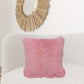 24" Pink Genuine Tibetan Lamb Fur Pillow With Microsuede Backing