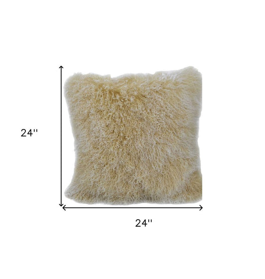 24" Gold Microsuede Down Euro Throw Pillow
