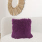 24" Purple Genuine Tibetan Lamb Fur Pillow With Microsuede Backing