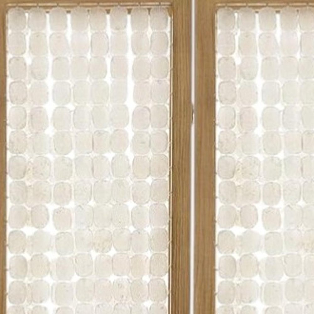 71" Clear Folding Three Panel Screen Room Divider