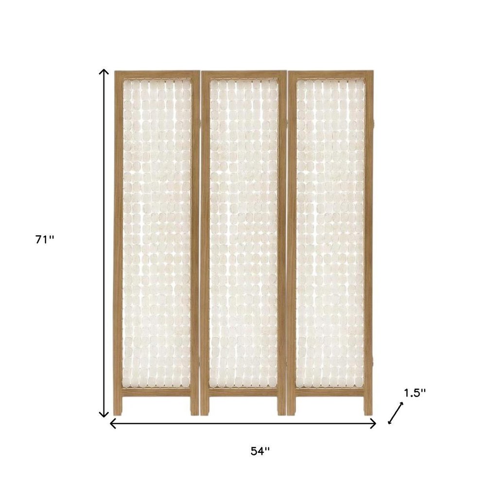 71" Clear Folding Three Panel Screen Room Divider