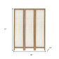 71" Clear Folding Three Panel Screen Room Divider