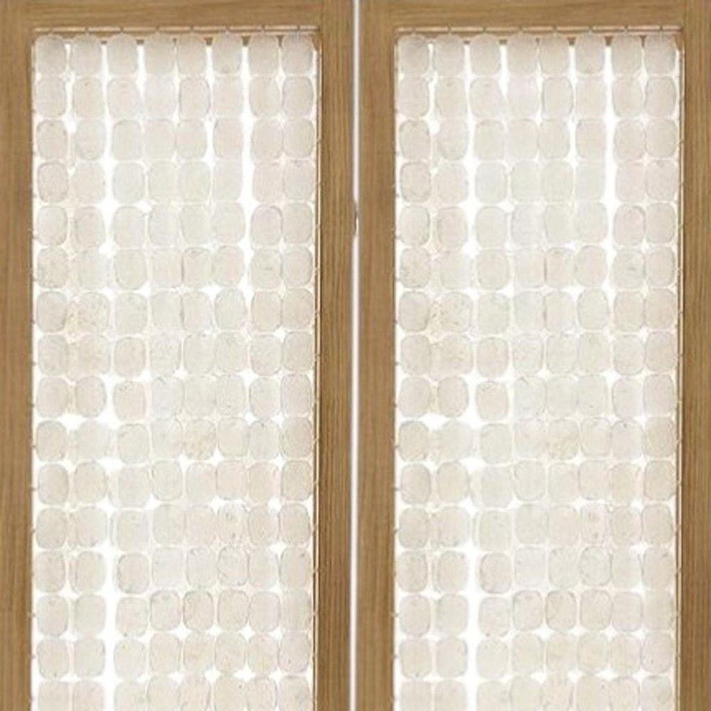 71" Clear Folding Three Panel Screen Room Divider