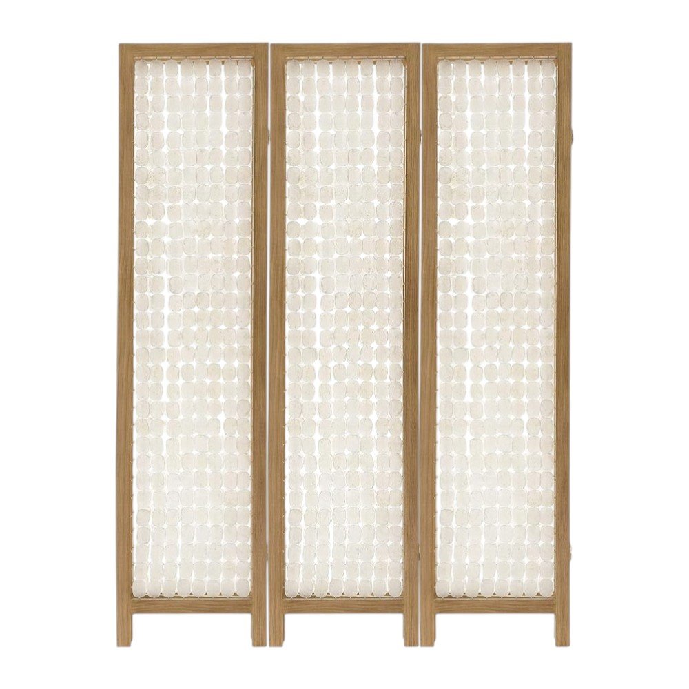 71" Clear Folding Three Panel Screen Room Divider
