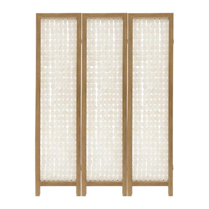 71" Clear Folding Three Panel Screen Room Divider