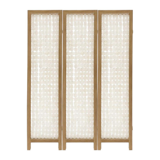 71" Clear Folding Three Panel Screen Room Divider
