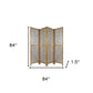 84" Clear Capiz Mother of Pearl Folding Three Panel Screen Room Divider