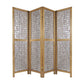84" Clear Capiz Mother of Pearl Folding Three Panel Screen Room Divider