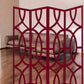84" Red Solid Wood Folding Four Panel Screen Room Divider