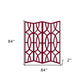 84" Red Solid Wood Folding Four Panel Screen Room Divider