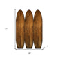 71" Brown Solid Wood Folding Three Panel Screen Room Divider