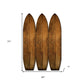 71" Brown Solid Wood Folding Three Panel Screen Room Divider
