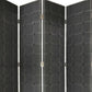 108" Gray Fabric And Wood Folding Five Panel Screen Room Divider
