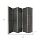 108" Gray Fabric And Wood Folding Five Panel Screen Room Divider