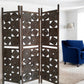 71" Brown Solid Wood Folding Three Panel Screen Room Divider