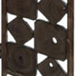 71" Brown Solid Wood Folding Three Panel Screen Room Divider