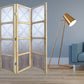 84" Silver Folding Three Panel Screen Room Divider