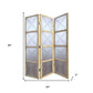 84" Silver Folding Three Panel Screen Room Divider