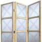 84" Silver Folding Three Panel Screen Room Divider