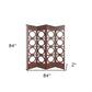 84" Brown Solid Wood Folding Four Panel Screen Room Divider