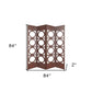 84" Brown Solid Wood Folding Four Panel Screen Room Divider