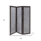 70" Brown Folding Three Panel Screen Room Divider