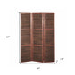 67" Brown Solid and Manufactured Wood Folding Three Panel Screen Room Divider