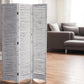 71" White Folding Three Panel Screen Room Divider