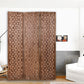 67" Brown Folding Three Panel Screen Room Divider