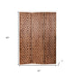 67" Brown Folding Three Panel Screen Room Divider
