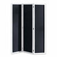 67" Black and White Chalkboard Wood Folding Three Panel Screen Room Divider
