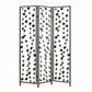 71" Gray Iron Folding Three Panel Screen Room Divider