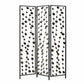 71" Gray Iron Folding Three Panel Screen Room Divider