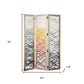 72" Natural Solid Wood Folding Three Panel Screen Room Divider