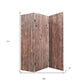 71" Brown Folding Three Panel Screen Room Divider