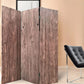 71" Brown Folding Three Panel Screen Room Divider