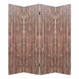84" Brown Folding Four Panel Screen Room Divider